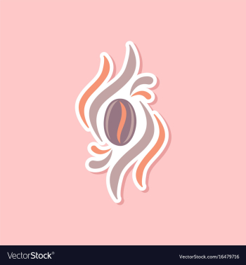 Paper sticker on stylish background beans coffee vector image Paper sticker on stylish background beans coffee vector image