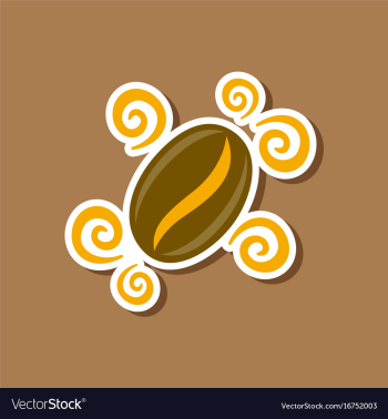 Paper sticker on stylish background beans coffee vector image Paper sticker on stylish background beans coffee vector image