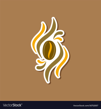 Paper sticker on stylish background beans coffee vector image Paper sticker on stylish background beans coffee vector image