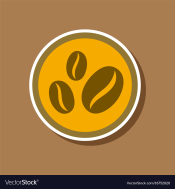 Paper sticker on stylish background beans coffee vector image Paper sticker on stylish background beans coffee vector image