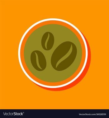 Paper sticker on stylish background beans coffee vector image Paper sticker on stylish background beans coffee vector image