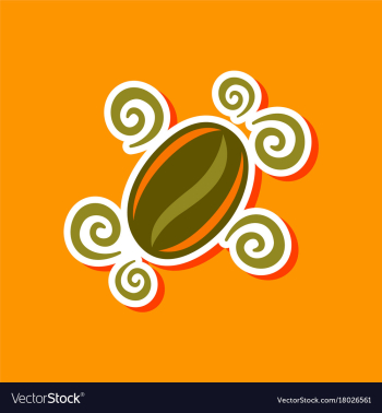 Paper sticker on stylish background beans coffee vector image Paper sticker on stylish background beans coffee vector image