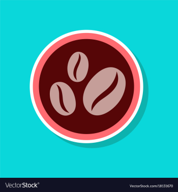 Paper sticker on stylish background beans coffee vector image Paper sticker on stylish background beans coffee vector image