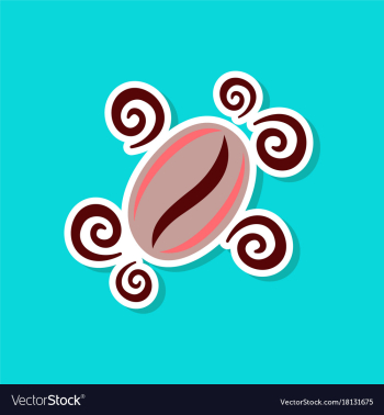 Paper sticker on stylish background beans coffee vector image Paper sticker on stylish background beans coffee vector image