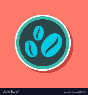 Paper sticker on stylish background beans coffee vector image Paper sticker on stylish background beans coffee vector image