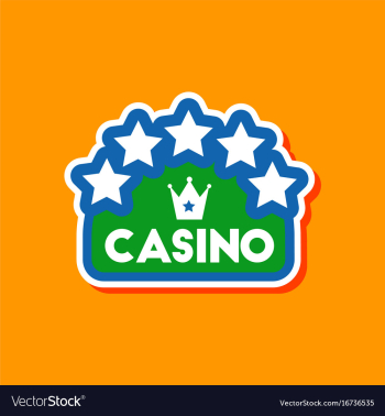 Paper sticker on stylish background casino sign vector image Paper sticker on stylish background casino sign vector image