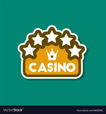 Paper sticker on stylish background casino sign vector image Paper sticker on stylish background casino sign vector image