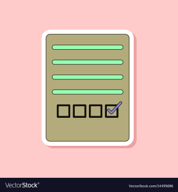 Paper sticker on stylish background checklist vector image Paper sticker on stylish background checklist vector image