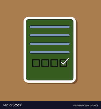 Paper sticker on stylish background checklist vector image Paper sticker on stylish background checklist vector image
