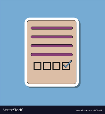 Paper sticker on stylish background checklist vector image Paper sticker on stylish background checklist vector image