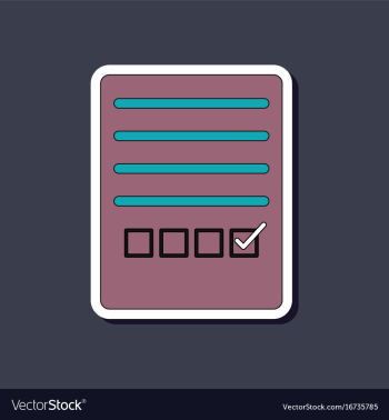 Paper sticker on stylish background checklist vector image Paper sticker on stylish background checklist vector image