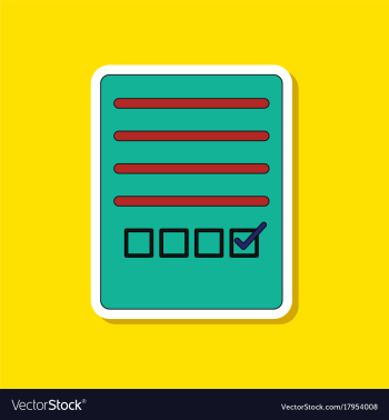Paper sticker on stylish background checklist vector image Paper sticker on stylish background checklist vector image