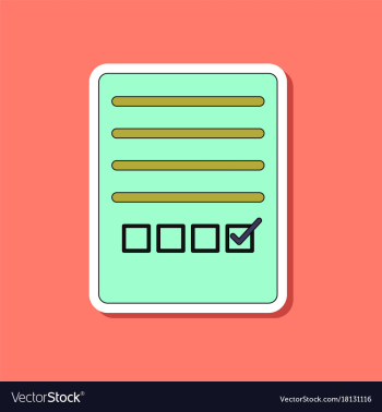 Paper sticker on stylish background checklist vector image Paper sticker on stylish background checklist vector image