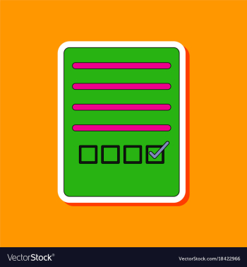 Paper sticker on stylish background checklist vector image Paper sticker on stylish background checklist vector image