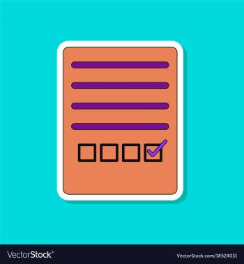 Paper sticker on stylish background checklist vector image Paper sticker on stylish background checklist vector image