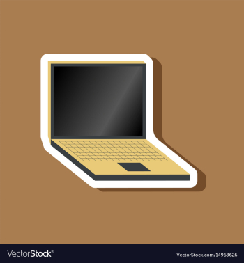 Paper sticker on stylish background laptop vector image Paper sticker on stylish background laptop vector image