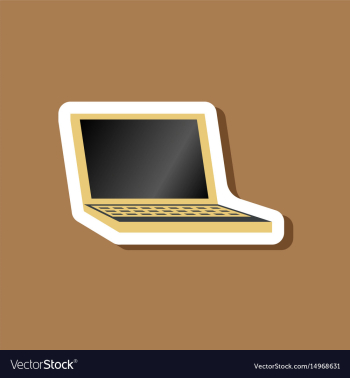 Paper sticker on stylish background laptop vector image Paper sticker on stylish background laptop vector image