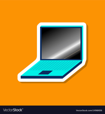 Paper sticker on stylish background laptop vector image Paper sticker on stylish background laptop vector image