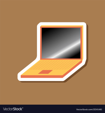 Paper sticker on stylish background laptop vector image Paper sticker on stylish background laptop vector image