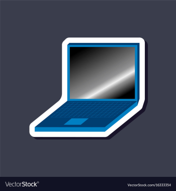 Paper sticker on stylish background laptop vector image Paper sticker on stylish background laptop vector image
