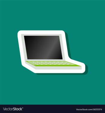 Paper sticker on stylish background laptop vector image Paper sticker on stylish background laptop vector image