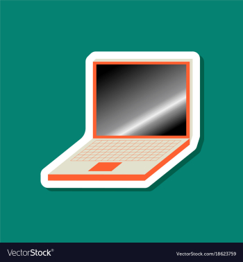 Paper sticker on stylish background laptop vector image Paper sticker on stylish background laptop vector image