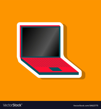 Paper sticker on stylish background laptop vector image Paper sticker on stylish background laptop vector image
