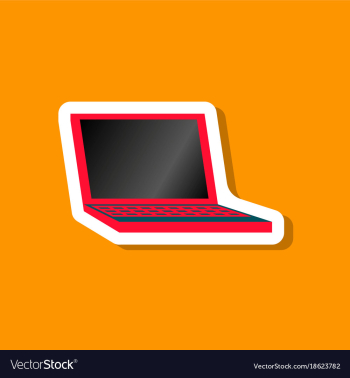 Paper sticker on stylish background laptop vector image Paper sticker on stylish background laptop vector image