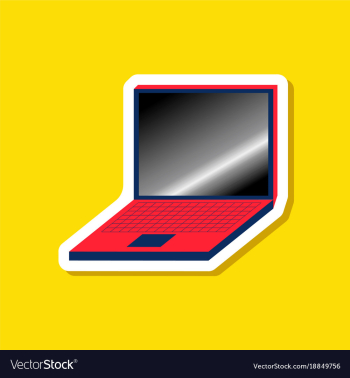 Paper sticker on stylish background laptop vector image Paper sticker on stylish background laptop vector image