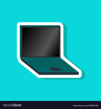 Paper sticker on stylish background laptop vector image Paper sticker on stylish background laptop vector image