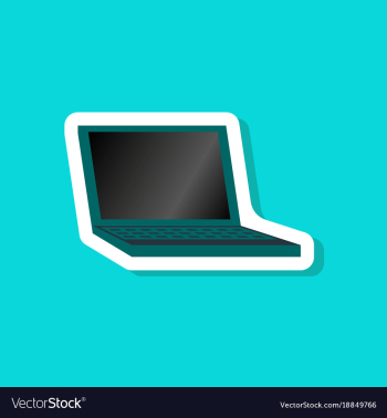 Paper sticker on stylish background laptop vector image Paper sticker on stylish background laptop vector image