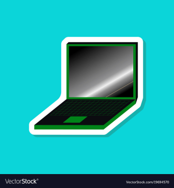 Paper sticker on stylish background laptop vector image Paper sticker on stylish background laptop vector image