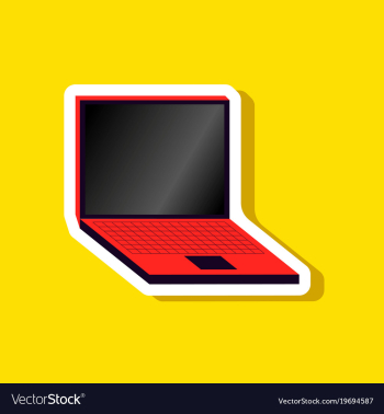 Paper sticker on stylish background laptop vector image Paper sticker on stylish background laptop vector image