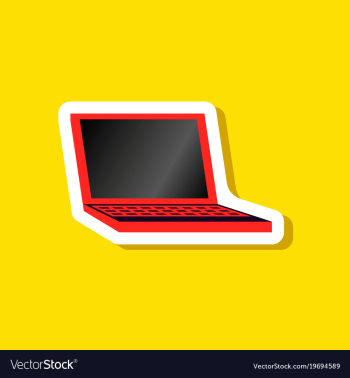 Paper sticker on stylish background laptop vector image Paper sticker on stylish background laptop vector image