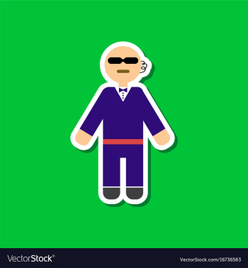 Paper sticker on stylish background male guard vector image Paper sticker on stylish background male guard vector image