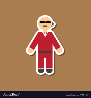 Paper sticker on stylish background male guard vector image Paper sticker on stylish background male guard vector image