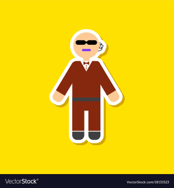 Paper sticker on stylish background male guard vector image Paper sticker on stylish background male guard vector image