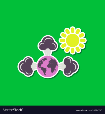 Paper sticker on stylish background of earth vector image Paper sticker on stylish background of earth vector image