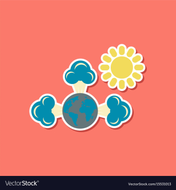 Paper sticker on stylish background of earth vector image Paper sticker on stylish background of earth vector image