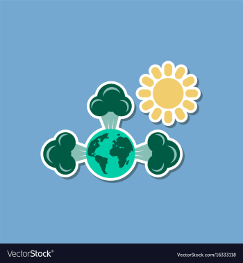 Paper sticker on stylish background of earth vector image Paper sticker on stylish background of earth vector image