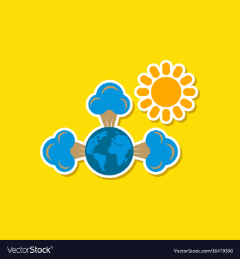 Paper sticker on stylish background of earth vector image Paper sticker on stylish background of earth vector image