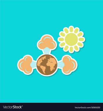 Paper sticker on stylish background of earth vector image Paper sticker on stylish background of earth vector image