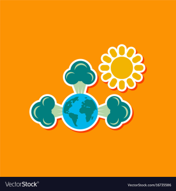 Paper sticker on stylish background of earth vector image Paper sticker on stylish background of earth vector image