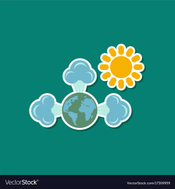 Paper sticker on stylish background of earth vector image Paper sticker on stylish background of earth vector image