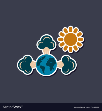 Paper sticker on stylish background of earth vector image Paper sticker on stylish background of earth vector image