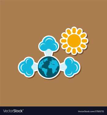 Paper sticker on stylish background of earth vector image Paper sticker on stylish background of earth vector image