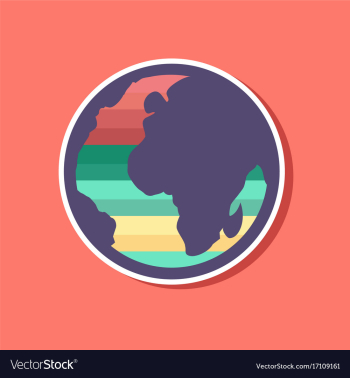 Paper sticker on stylish background of gays earth vector image Paper sticker on stylish background of gays earth vector image