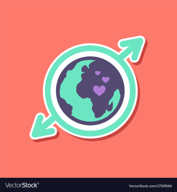 Paper sticker on stylish background of gays earth vector image Paper sticker on stylish background of gays earth vector image