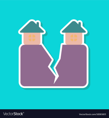 Paper sticker on stylish background of house vector image