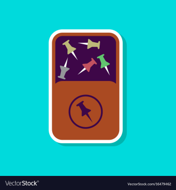 Paper sticker on stylish background office pins vector image